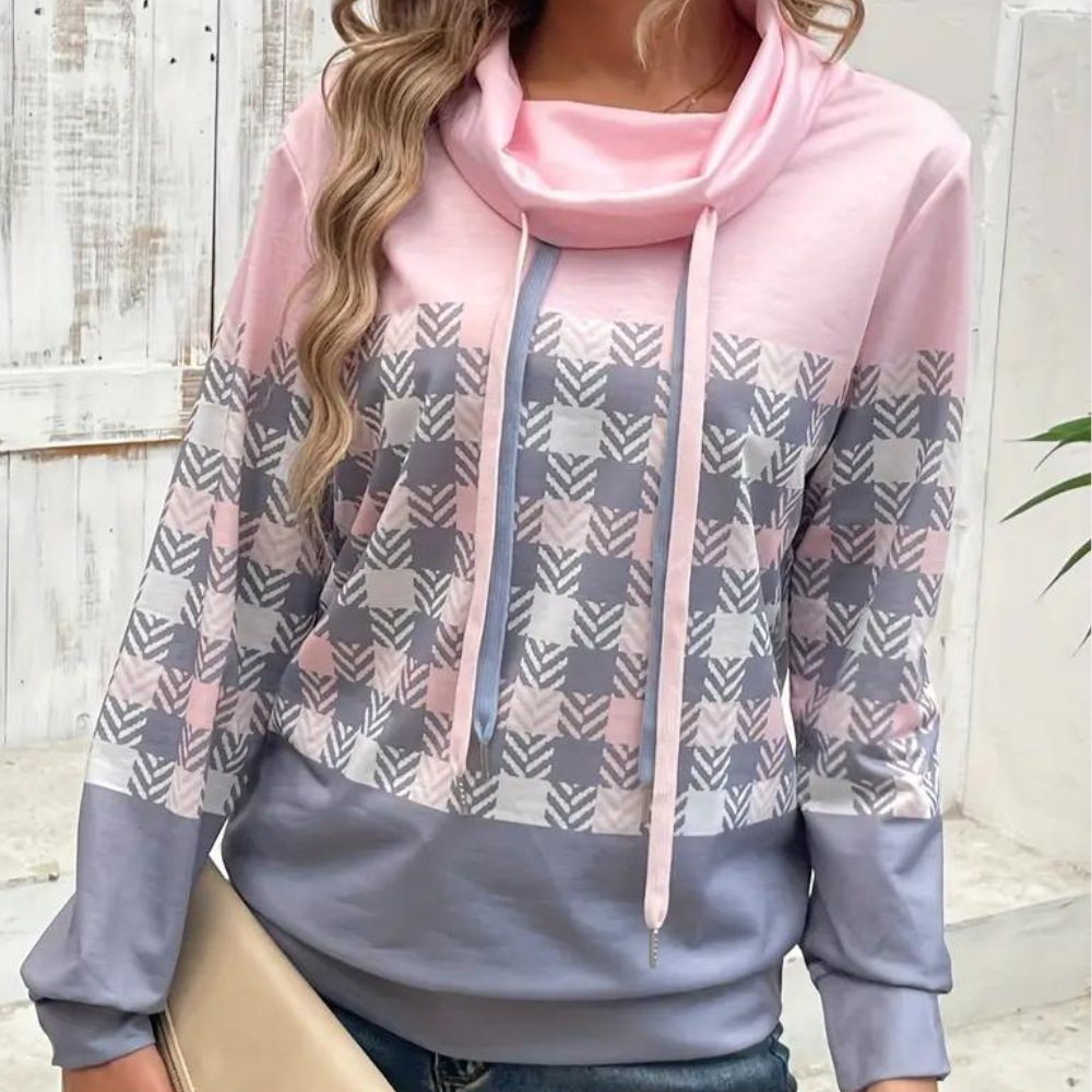 Emmanuelle - modisches und bequemes karo-sweatshirt für damen