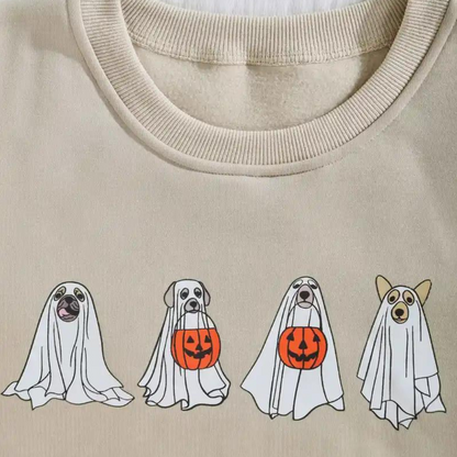 Kinga - halloween-sweatshirt für frauen mit gruseligem hundeaufdruck