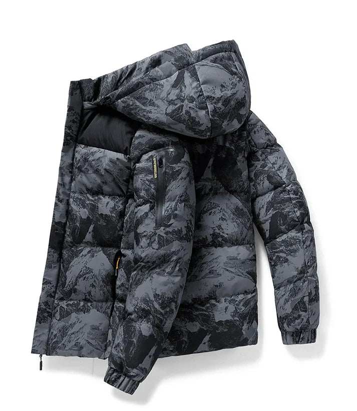 Camouflage-winterjacke für herren - warm, stylisch und perfekt für kalte tage