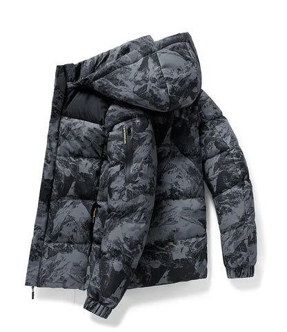 Camouflage-winterjacke für herren - warm, stylisch und perfekt für kalte tage