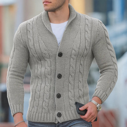 Warmer, klassischer strickcardigan für herren – herren