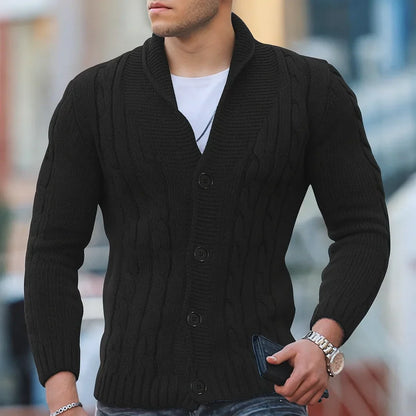 Warmer, klassischer strickcardigan für herren – herren