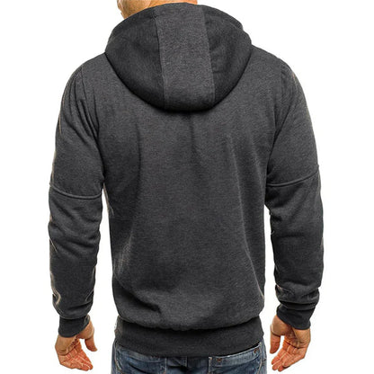 Erik – slim fit zip hoodie mit rippbündchen und reißverschlusstasche