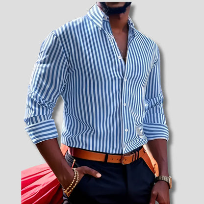 Gestreiftes baumwollhemd – herren