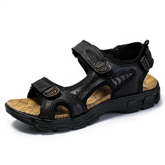Schwarz Herren Sandalen mit Fußbett