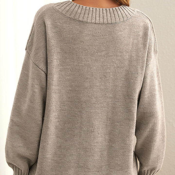 Philomena | Strickpullover mit V-Ausschnitt aus Kaschmir-Optik für Frauen