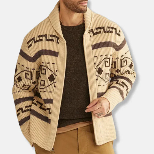 Simon – woll-cardigan mit schalkragen und zipper