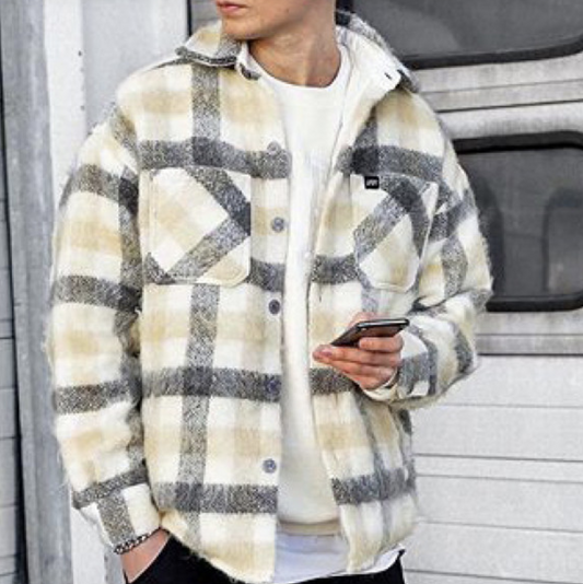 Kuzey | Gefüttertes Karovershirt mit Knopfleiste für Männer