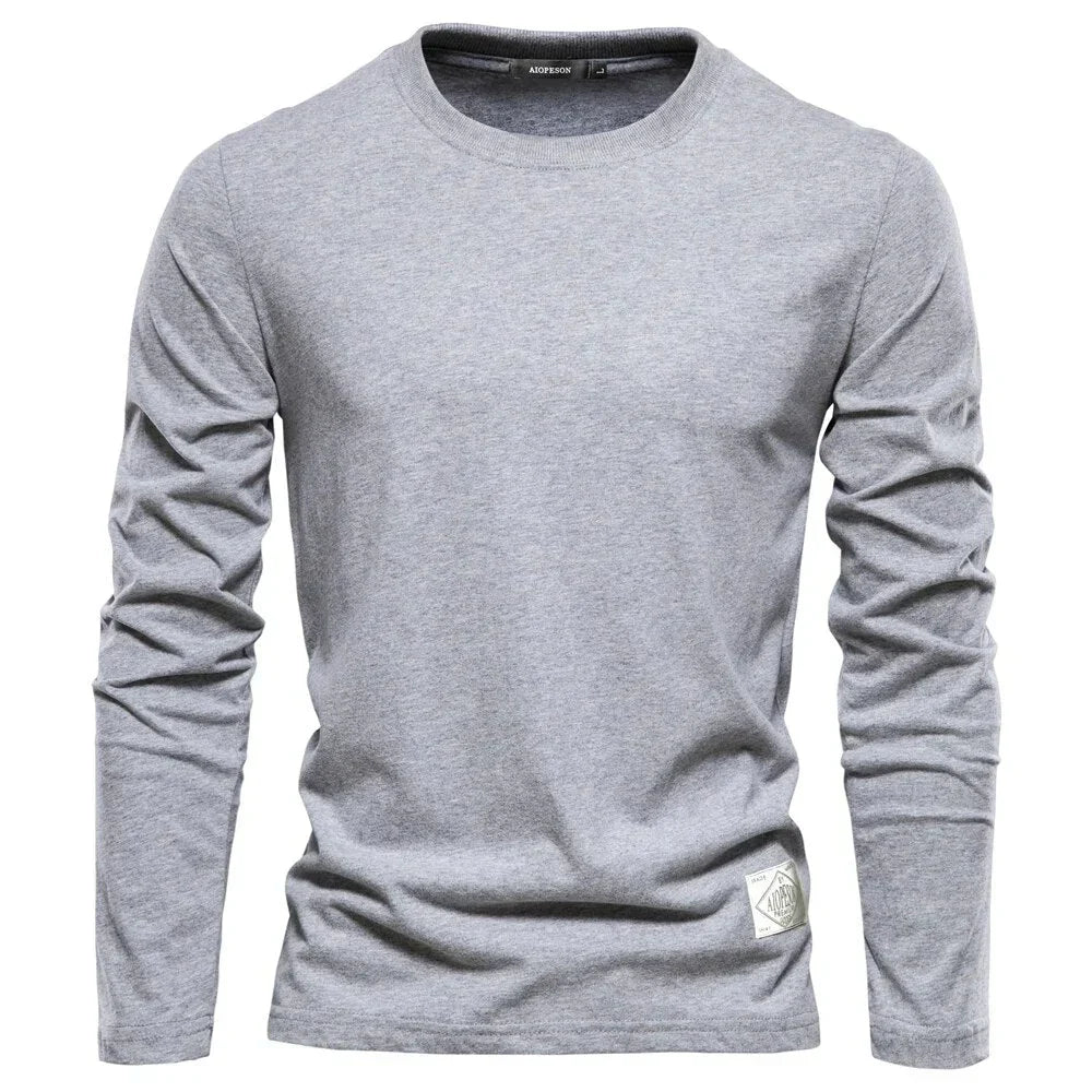 Lässiges herren-langarmshirt mit rundhals