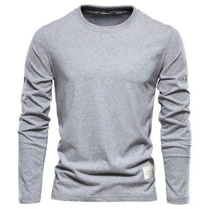 Lässiges herren-langarmshirt mit rundhals