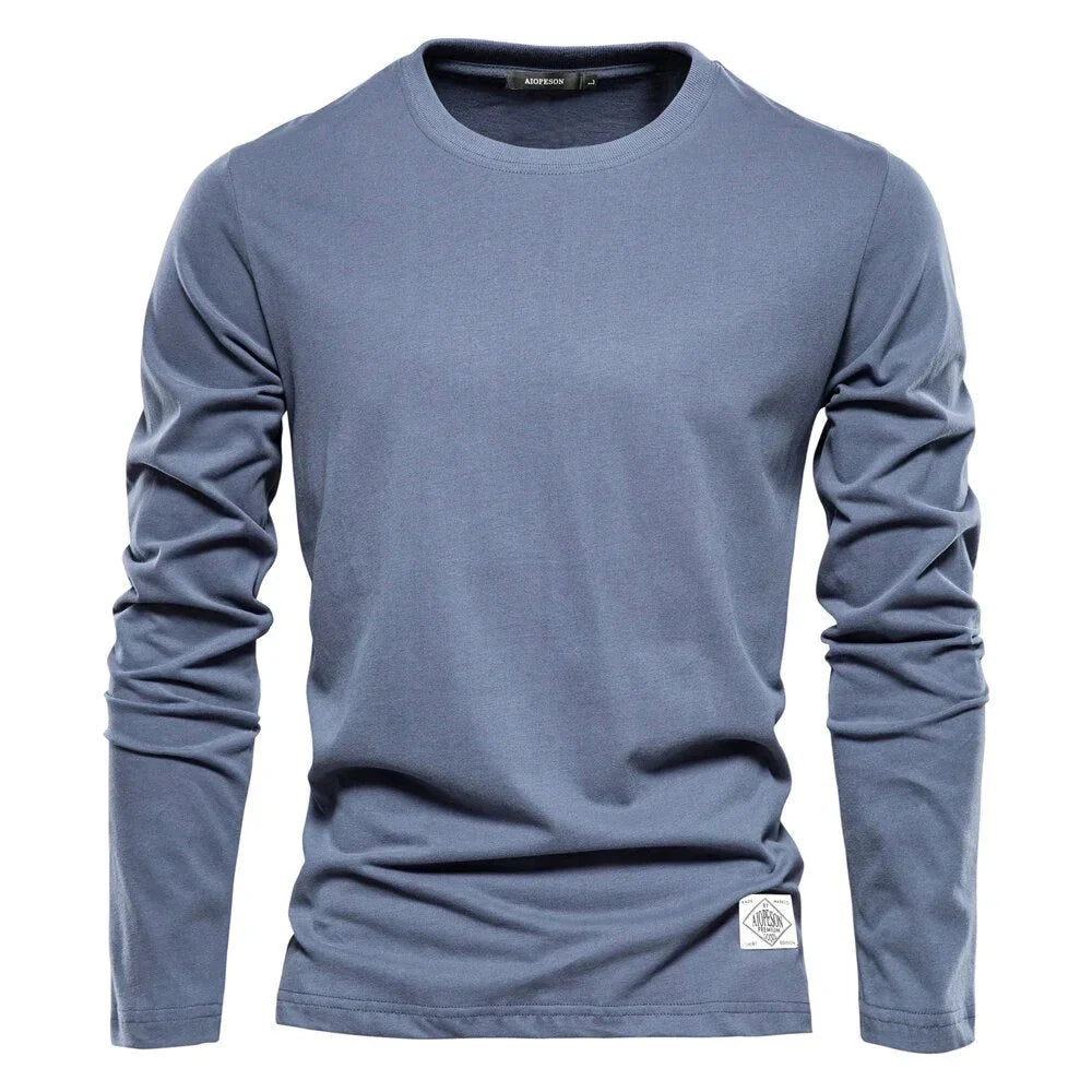 Lässiges herren-langarmshirt mit rundhals