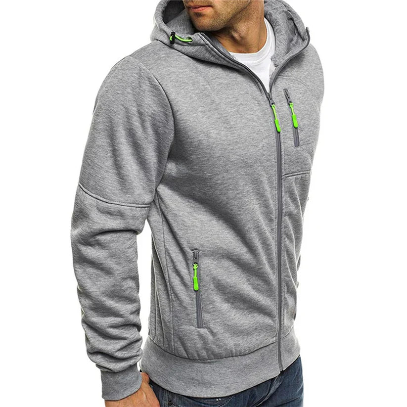 Erik – slim fit zip hoodie mit rippbündchen und reißverschlusstasche