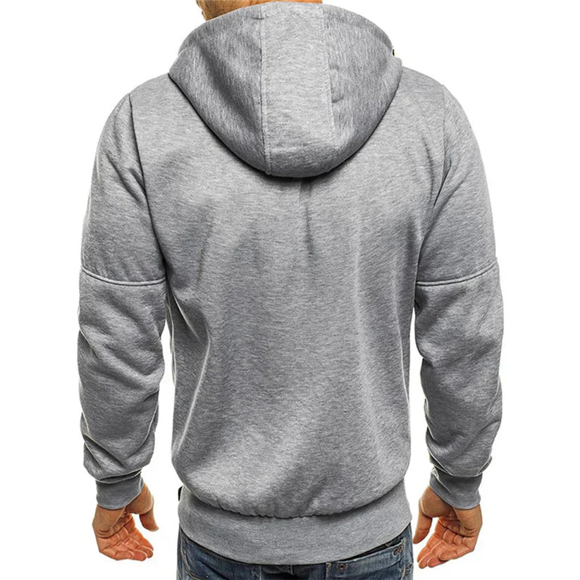 Erik – slim fit zip hoodie mit rippbündchen und reißverschlusstasche