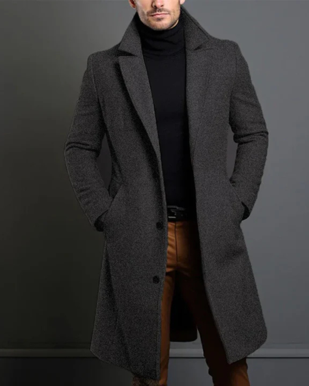 Masen | Manteau trench à finition luxueuse für Männer