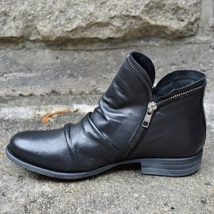 Lässige stiefeletten mit seitlichem reißverschluss – damen