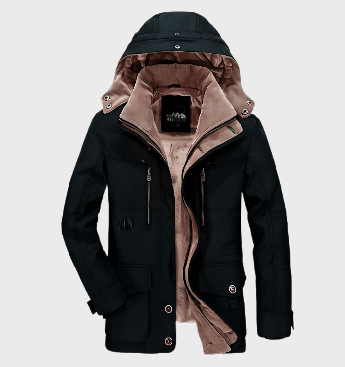 Darrick | Dicke Winterjacke mit Kapuze und tiefen Taschen für Männer