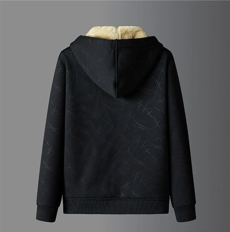 Mads – sherpa-gefütterte hoodie-jacke mit reißverschluss und kordelkapuze