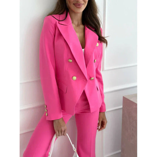 Helena – zweireihiger blazer mit tailliertem schnitt und reverskragen