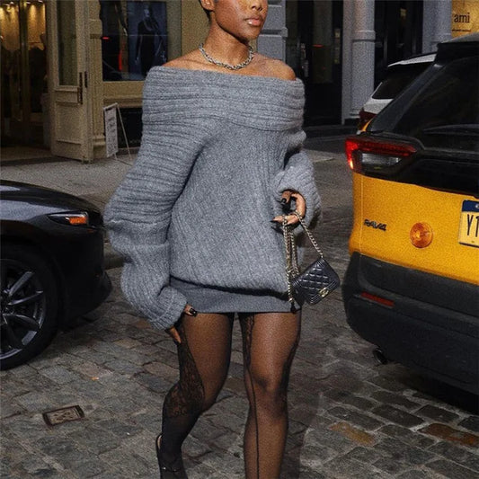 Jayda | Off-Shoulder-Strickpullover für Frauen