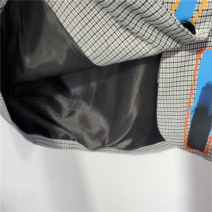 Lennox | Oversize-Blazer mit Text-Print und Karomuster für Männer