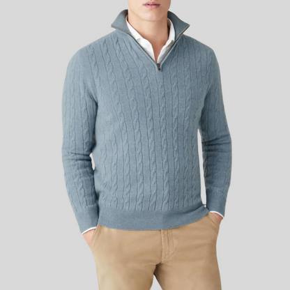 Nael | Hochwertiger Kaschmir-Herrenpullover mit Reißverschluss für Männer