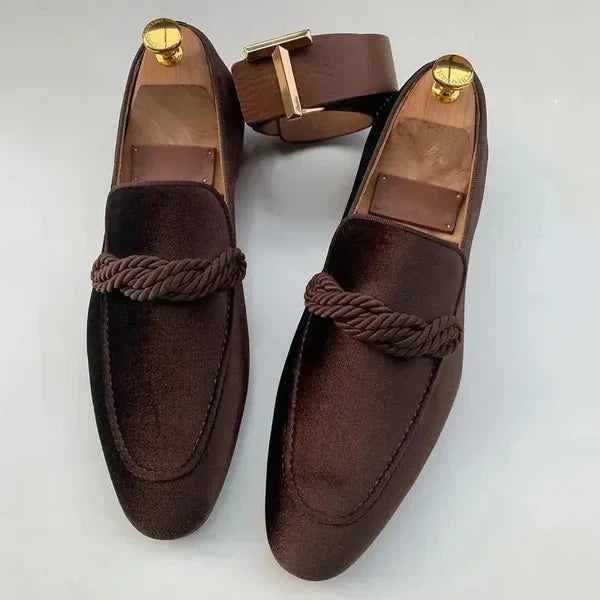 Jonas – cord loafers mit geflochtenem detail und elegantem schnitt