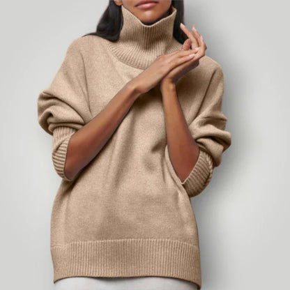 Damen-rollkragenpullover in ubergröße – warmer strickpullover für herbst und winter