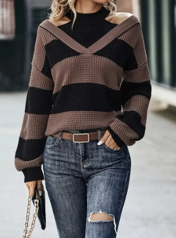 Din - gestreifter strickpullover