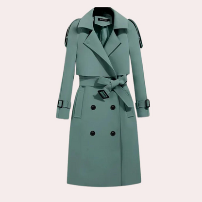 Ivana - eleganter langer trenchcoat für damen