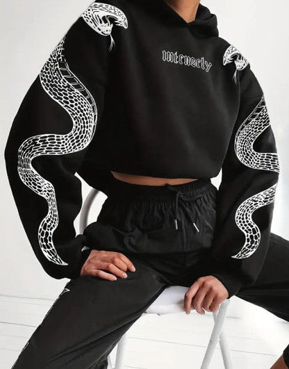 Zuri – bedruckter kapuzenpullover aus baumwolle