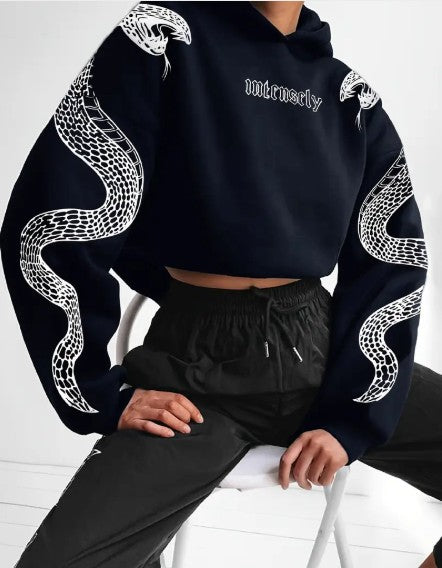 Zuri – bedruckter kapuzenpullover aus baumwolle