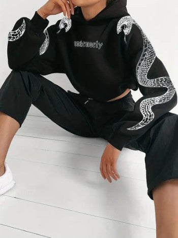 Zuri – bedruckter kapuzenpullover aus baumwolle