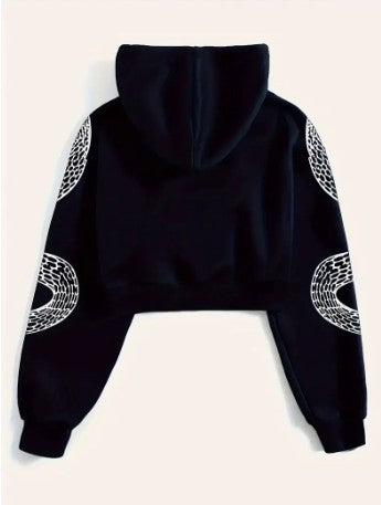 Zuri – bedruckter kapuzenpullover aus baumwolle