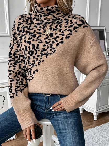 Zoila - strickpullover mit leopardenmuster