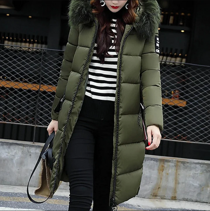 Fuzede - langer damen-wintermantel