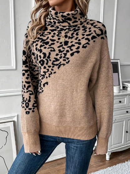 Zoila - strickpullover mit leopardenmuster