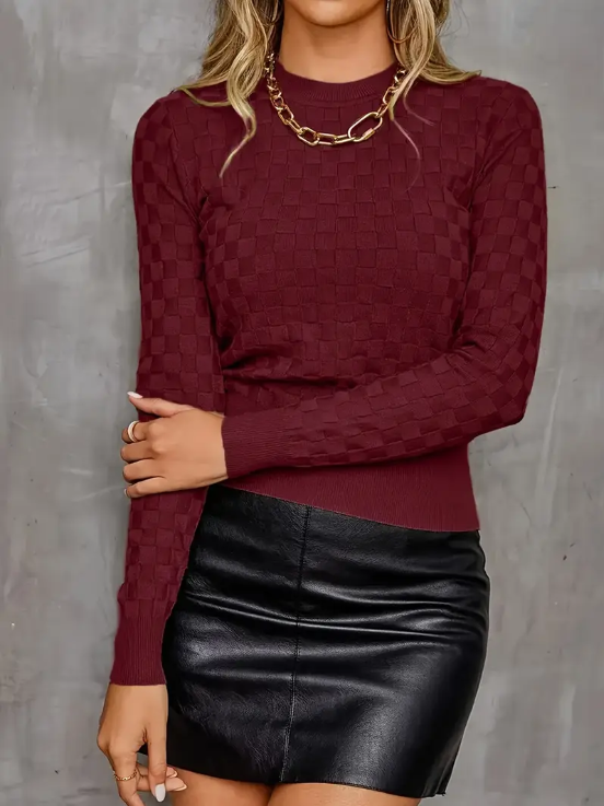 Rita – karierter strickpullover