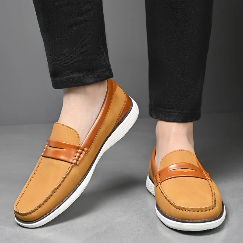 Hochwertige herren-loafer aus leder – elegantes schuhdesign