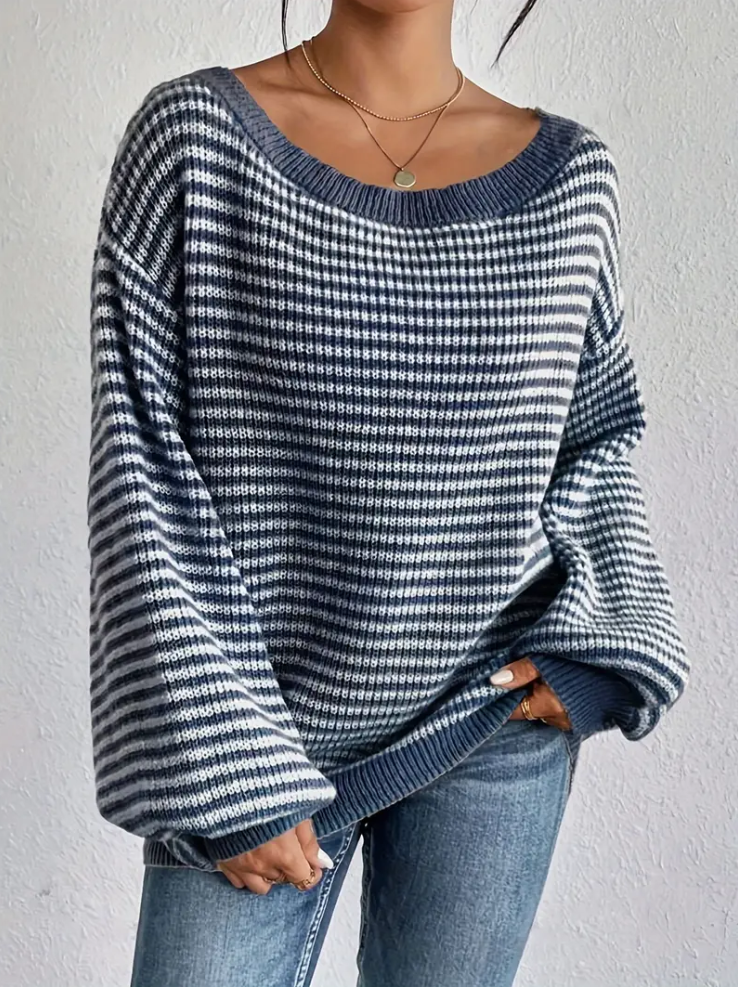 Athena - strickpullover mit abgesenkten schultern