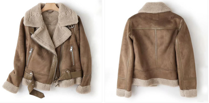 Macie - lederjacke mit sherpa-Futter