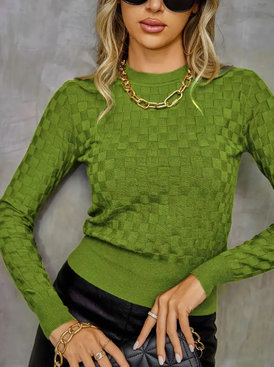 Rita – karierter strickpullover