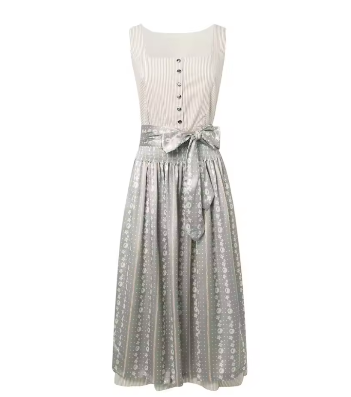 Riah - elegantes dirndlkleid mit knopfleiste und schleifenband