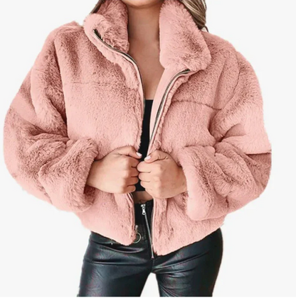 Stylische wintermode teddyjacke für damen - Jana