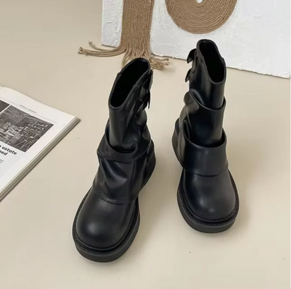 Augusta – slip-on-stiefel aus vintage-leder