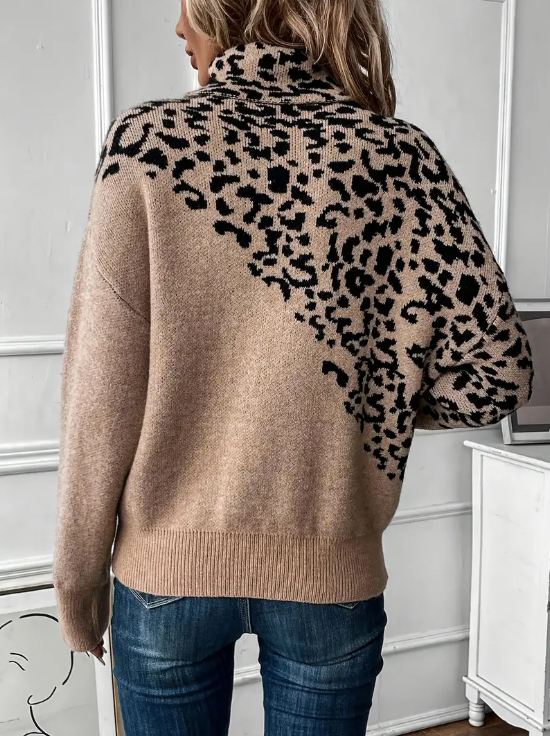 Zoila - strickpullover mit leopardenmuster