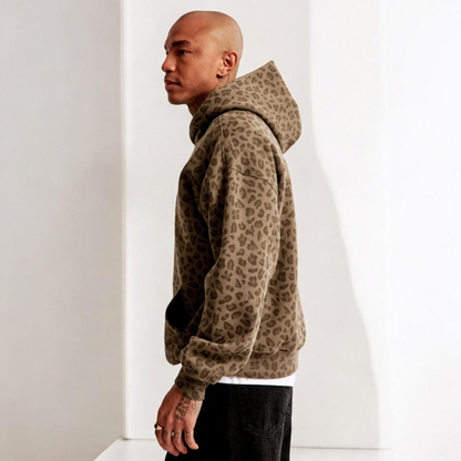 Herren-hoodie mit leopardenmuster - stilvoll und lässig für streetwear