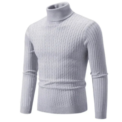 Stylischer rollkragen-strickpullover für herren – warmer winterstrick