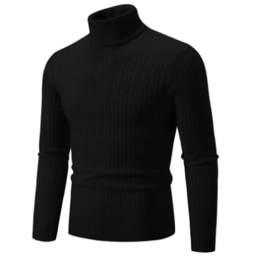 Stylischer rollkragen-strickpullover für herren – warmer winterstrick