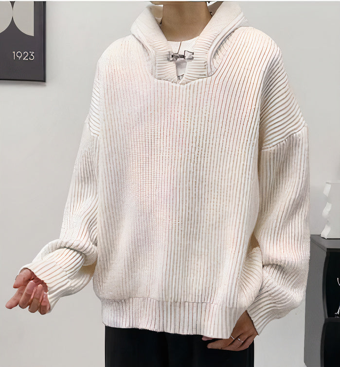 Wulf | Herbstlicher Strickpullover mit Kapuze im Vintage-Stil für Herren