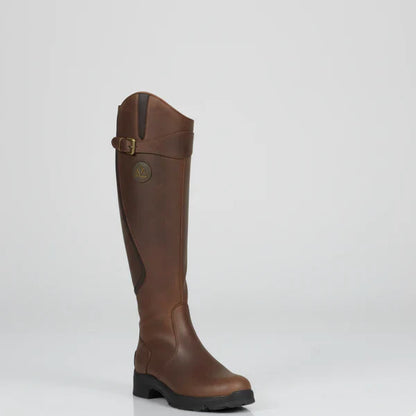 Damen-kniestiefel mit niedrigem absatz und reißverschluss – damen